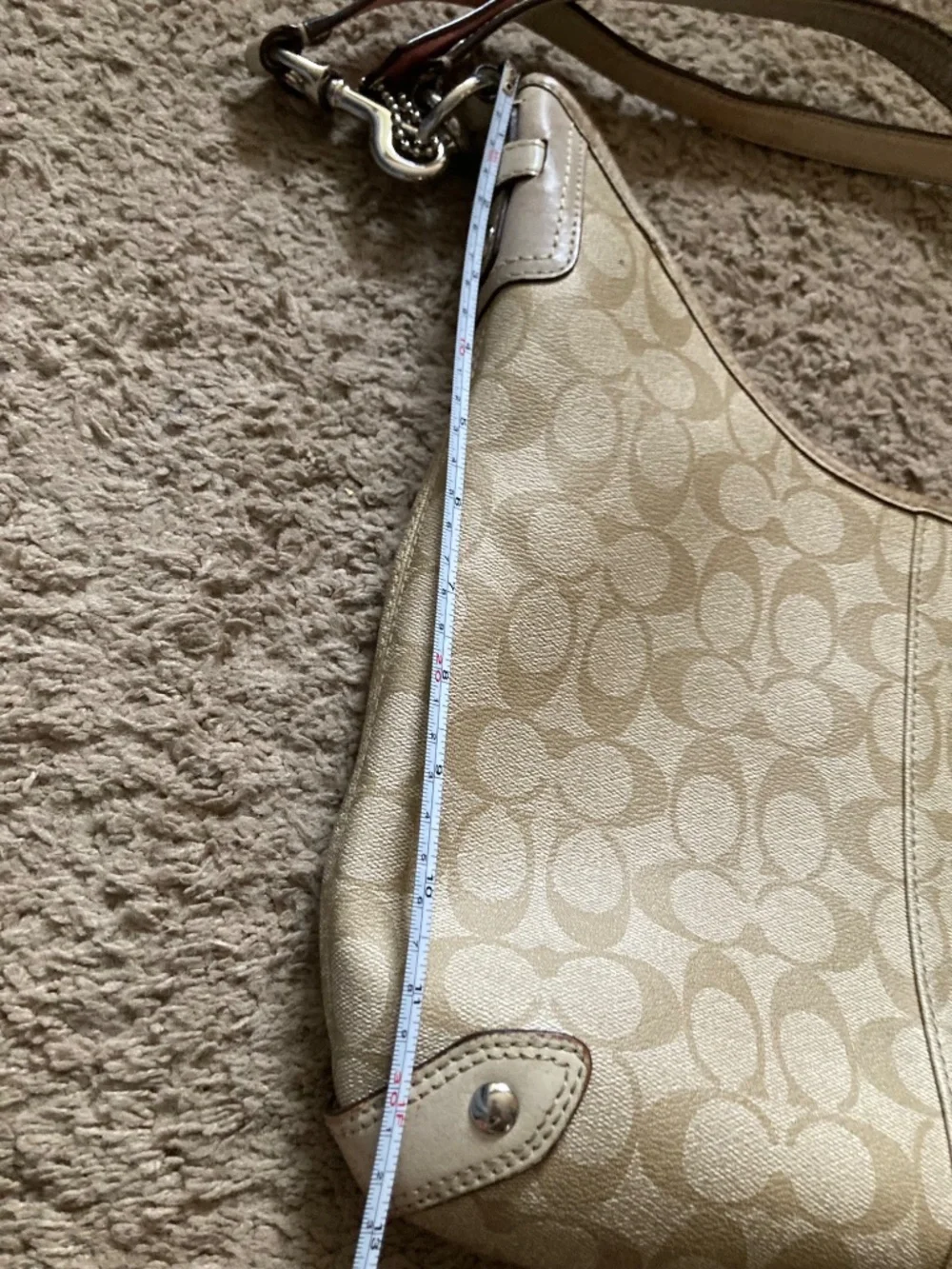 Coach Hobo Shoulder/Crossbody bag, Pink/White stripe